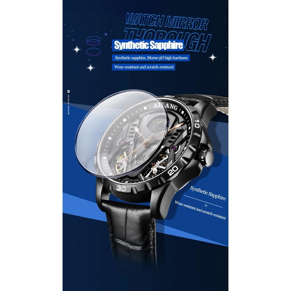 Fase Lunare Impermeabile 3Bar Automatico Logo Personalizzato 2026 Ultimo Best Seller Doppio Tourbillon Orologio Meccanico Moda Sportivo