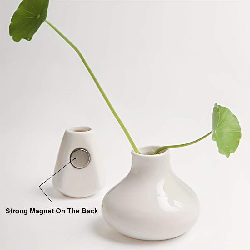 6 szt./zestaw Doniczka Magnetyczna Artykuły Gospodarstwa Domowego Mini Wazon Naklejka na Lodówkę Biała Porcelana Magnetyczny Wazon 3D Bez Roślin