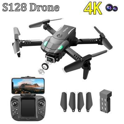 New S128 Mini Drone 4K HD Camera Three-sided Obstacle Avoidance Pressure Fixed Height Professional Foldable Quadcopter Toys