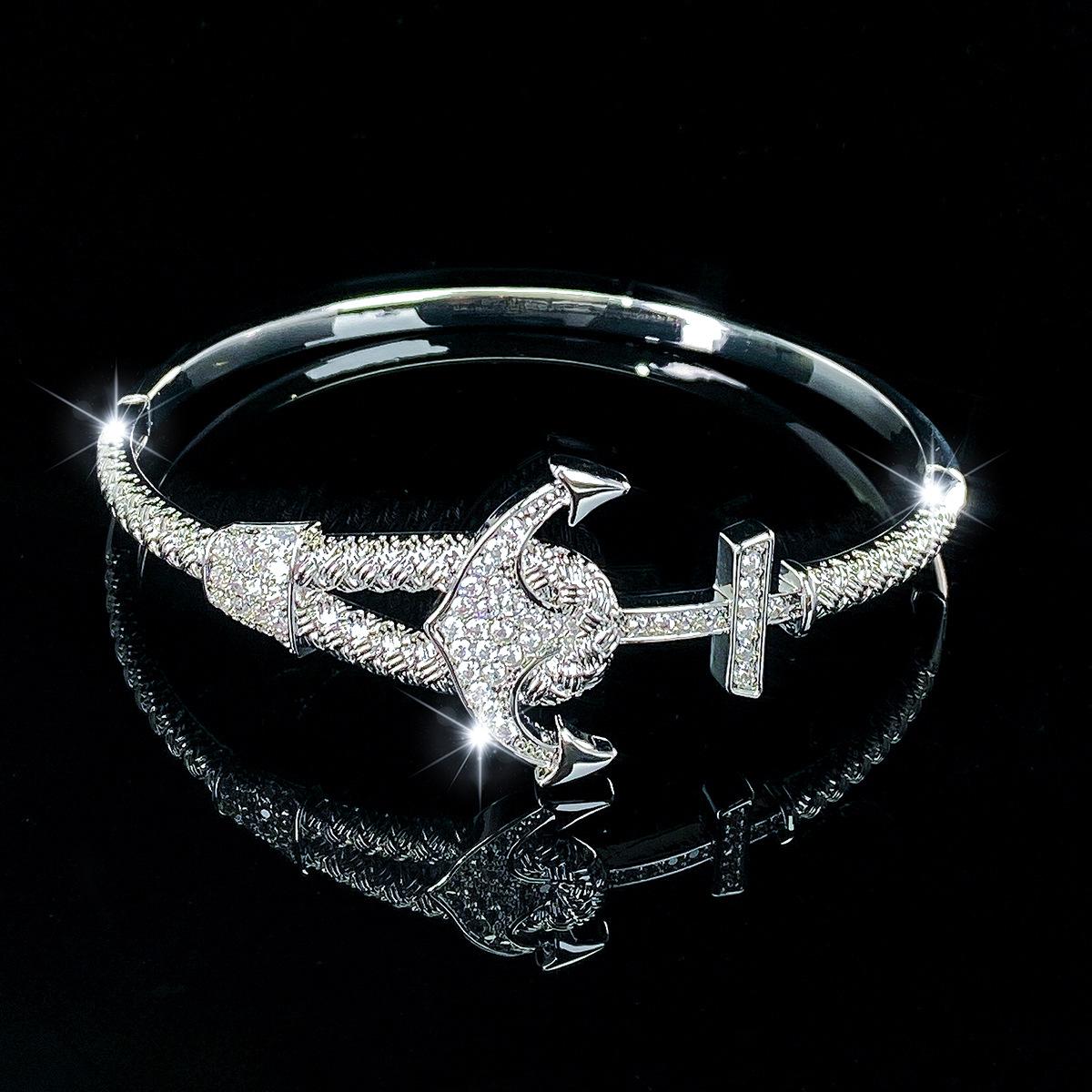 Creative and Luxurious Zircon-studded Women’s Fashionable and Simple High-end Bracelet 17CM