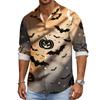 Men's Halloween Loose Fit Long Sleeve Shirt Button Down Collar Casual Retro Style Breathable Shirt for Autumn Spring Outdoor Daily Wear