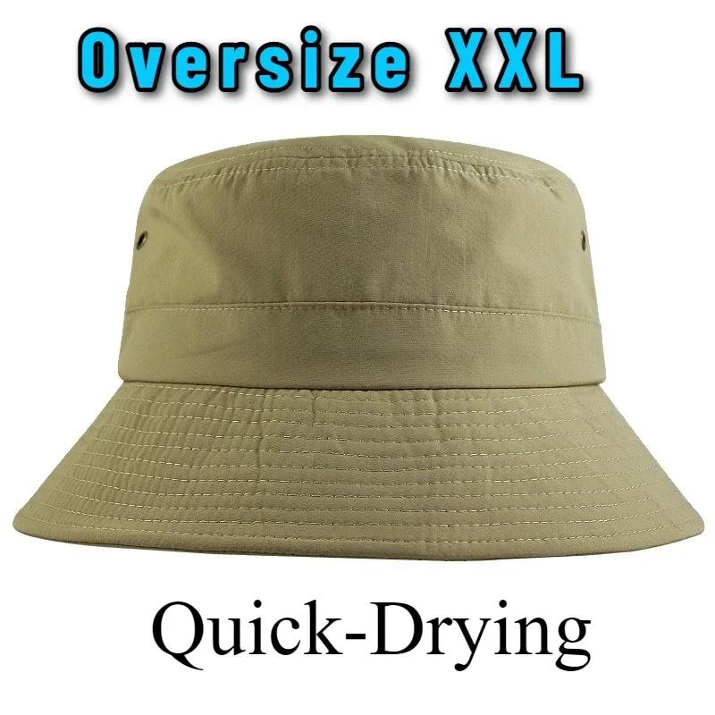 Summer Big Size XXL 64cm Quick Drying Bucket Hats Men Women Breathable Sun Protection Fisherman Caps Outdoor Climbing Hiking Hat