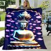 Buddha Sakyamuni Buddhisme Tro Religion Blødt Plys Tæppe, Flanel Tæppe Kastetæppe til Stue Soveværelse Seng Sofa Bed