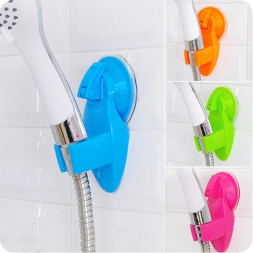 Cute Candy Color Useful Super Suction Shower Spray Head Stand Bracket Holder Faucet Wall Mount Adjustable Sucker For Bathroom