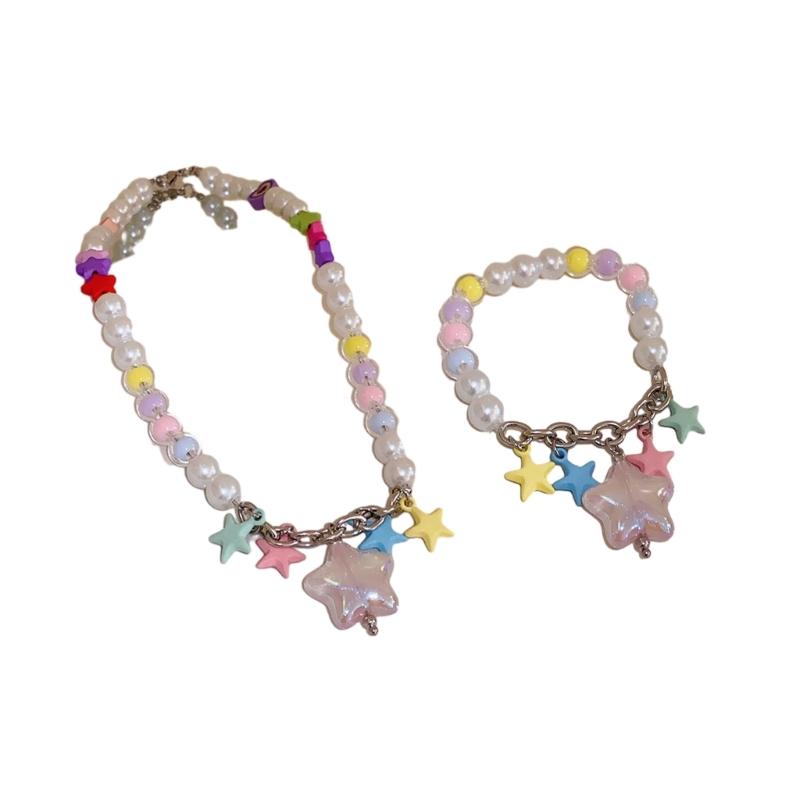 Bohemian Beaded Bracelet Summer Five-Pointed Star Necklace Hawaii Beach Necklace Jewelry Suitable for Ladies and Girls