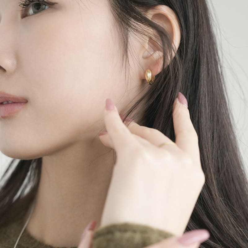 Modernlike 14k Gold-filled Silver Triple One-touch Earrings