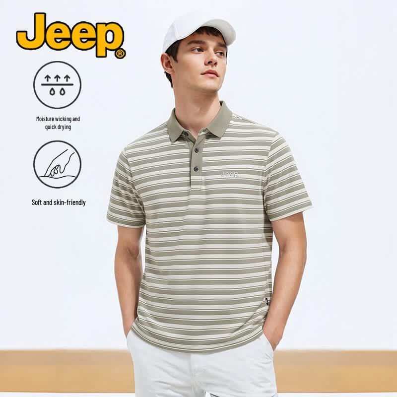 JEEP Men s Wrinkle-Resistant Ice Silk Polo Shirt XL