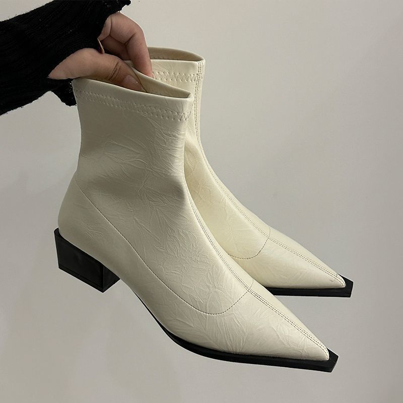 Fashion Soft Woman Short Shoes Plain Solid Color Y2k Footwear Designer Luxury Sale Booties Hot High Quality Autumn Ankle Boots for Women