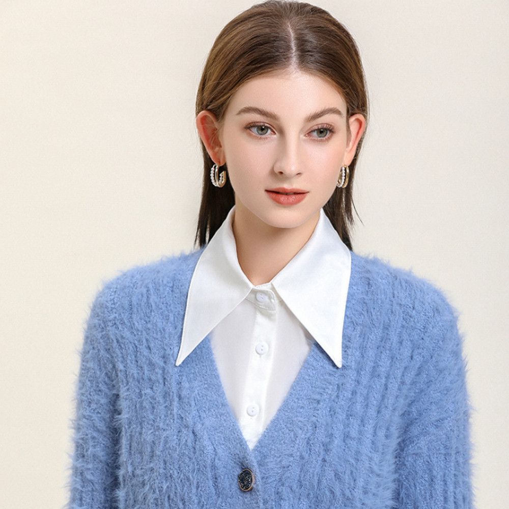 Women Men Lace Cotton Shirt Fake Collar Clothes Accessories Lapel Blouse Top False Tie