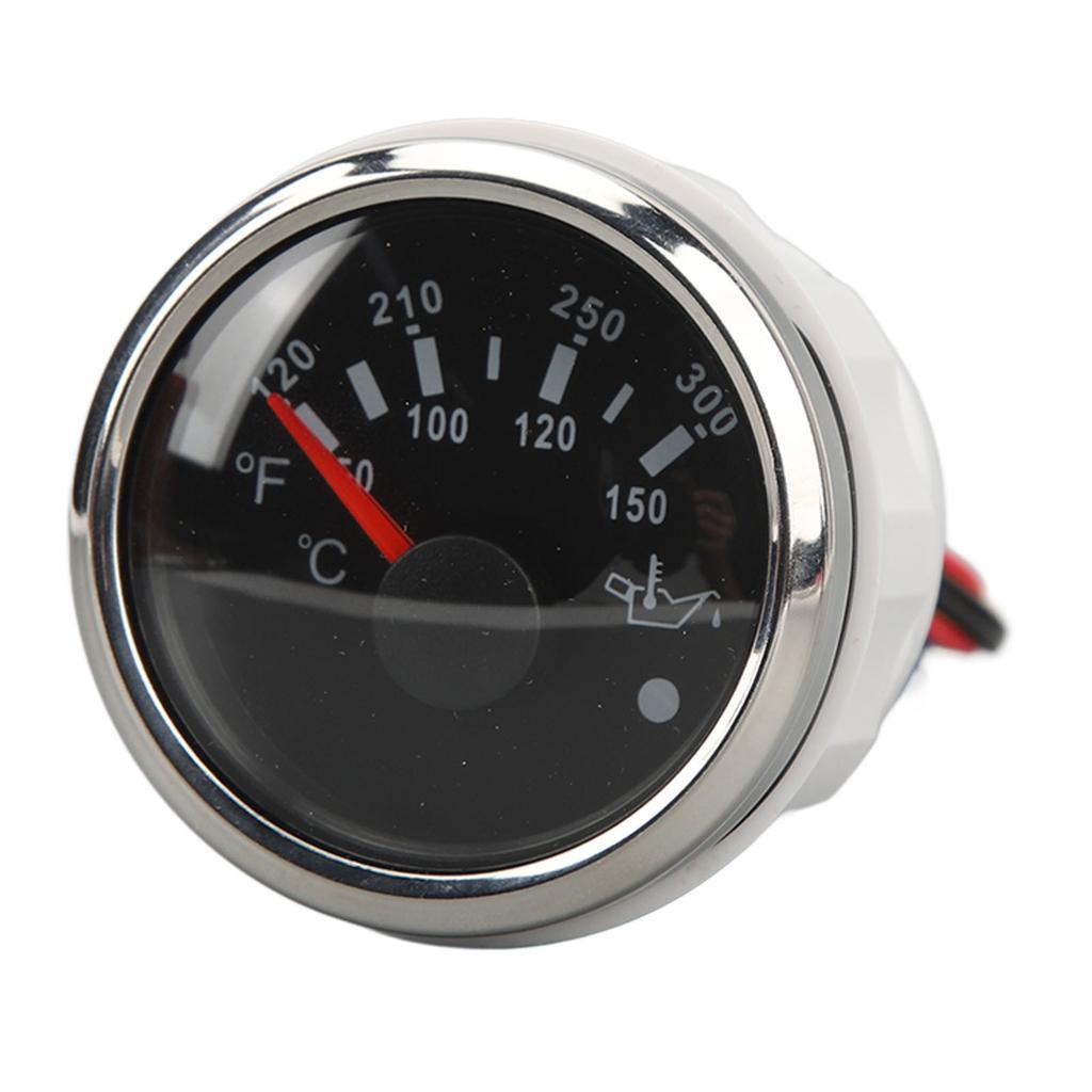 52MM Oil Temperature Gauge DC9 To 32V Double Scale Pointer High Precision Sensors for RVs Yachts Fishing Boats Ships