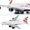 QIYUMOKE 1/240 Scale A380 British Airways Model Kit (30cm Long) - Airbus A380 Resin Airplane Model with Display Stand, Aviation Gift and Display Decor