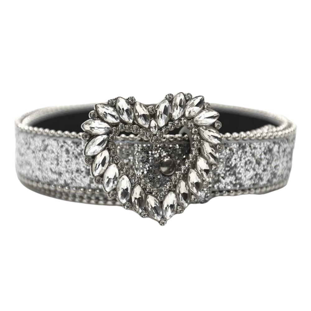 Vintage Bling Bling Sparkling Rhinestone Belt Glitter Versatile Love Buckle Belt Luxury Brand Design Waist Strap Women