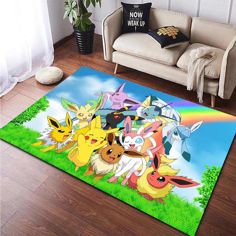 1PC P-Pokemon Eeveelution Pattern cartoon Carpets for Living Room Bedroom Bedside Floor Mat Area Rug Home Decor Luxury Gifts