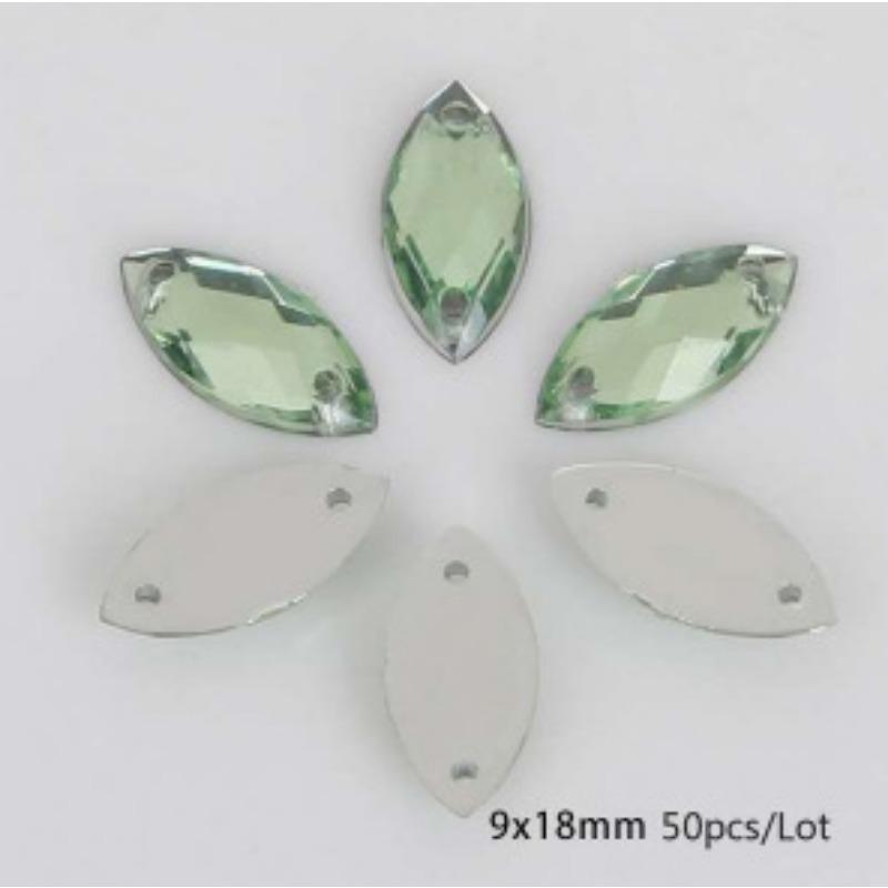 Handmade Beads Two Holes Flat Bottom Acrylic Drill Diy Costume Jewelry Accessories Horse Eye Shape Grid Surface Hand Sewing Drill Claw Drill Material