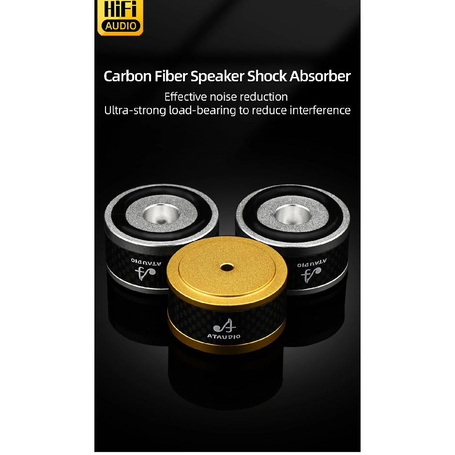 4PCS HiFi Carbon Fiber Speaker Shock Absorber Aluminum Alloy Speaker Spikes Stand Feet Pad for Speaker DAC Shock Absorbing