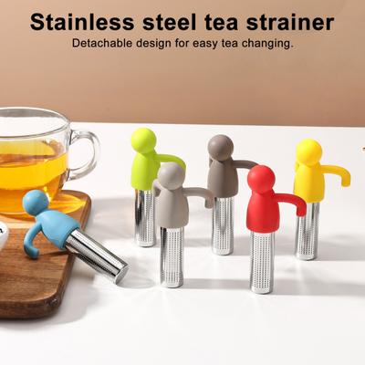 Figure-Shaped Silicone Tea Infuser Flexible Heat-Resistant Tea Strainer for Loose Leaf Easy-Clean Filter for Home Office Novelty Tea Accessory