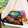 Spooky Halloween Castle Blanket Reversible Flannel Throw for Gothic Charm AllSeason Comfort Mysterious Night Gift
