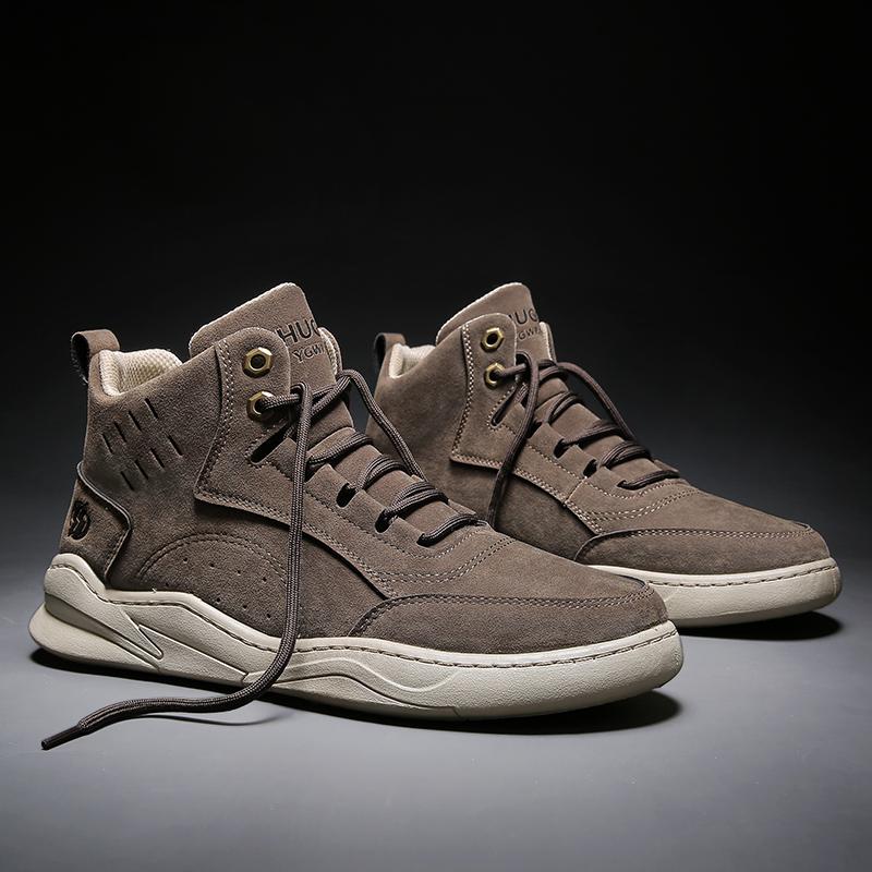 High Top Boots Men's Shoes Fashion Motorcycle Ankle Boots Shoes for Men Winter Boots Men's Sneakers Lace-Up Botas Hombre