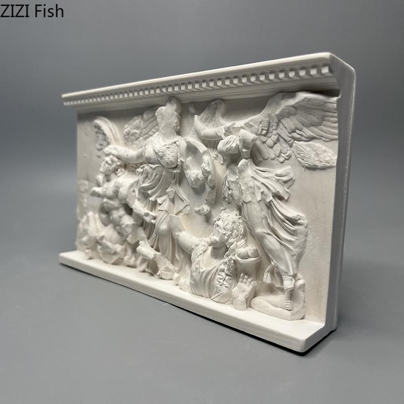 Angel and Giant Stereoscopic Printmaking Figures Relief Plaster Statue Desk Decoration Characters Sculpture Room Aesthetic Decor