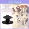 Makeup Brush Organizer Display Stand For Ten Brushes In Black And Transparent Acrylic
