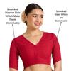 Blouse Saree à Carreaux Madras Manches Courtes en Coton pour Femme avec Côtés Extensibles