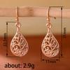 Vintage Filigree Teardrop Drop Earrings for Women Elegant Hollow Carved Earrings for Daily and Party Wear