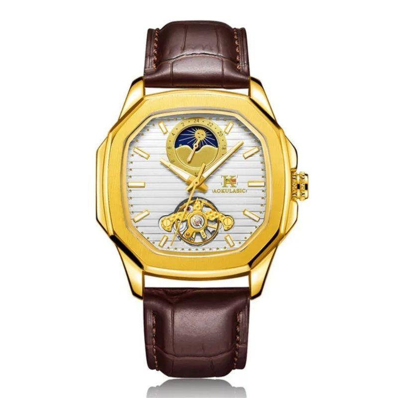 Aokulasic Men'S Fashion Casual Square Automatic Mechanical Watch