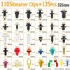 1105Pcs Assorted Car Retainer Clips 4-Layer Plastic Universal Body Parts PP Material Auto Accessories Kit for Various Models