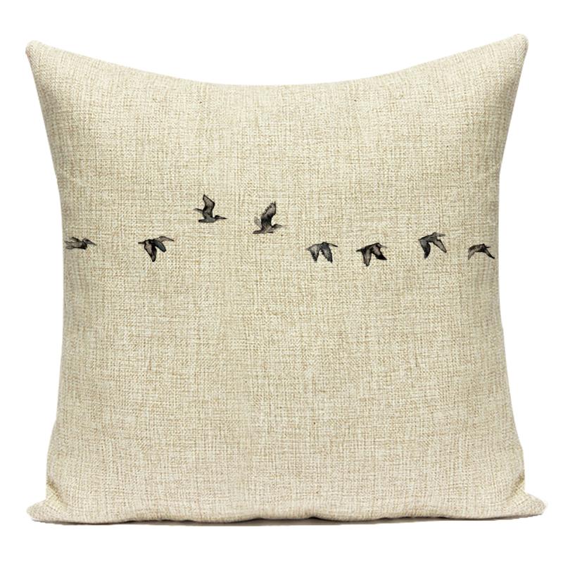 Flowers Plant Animals Whale Cats Horse Owl Decorative Pillows Polyester Cushion Cover for Sofa Home Living Room Almofadas