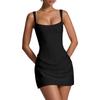 Ladies' Casual Slim Fit Fishbone Desire Suspender, Hip Hugging Dress, Short Skirt