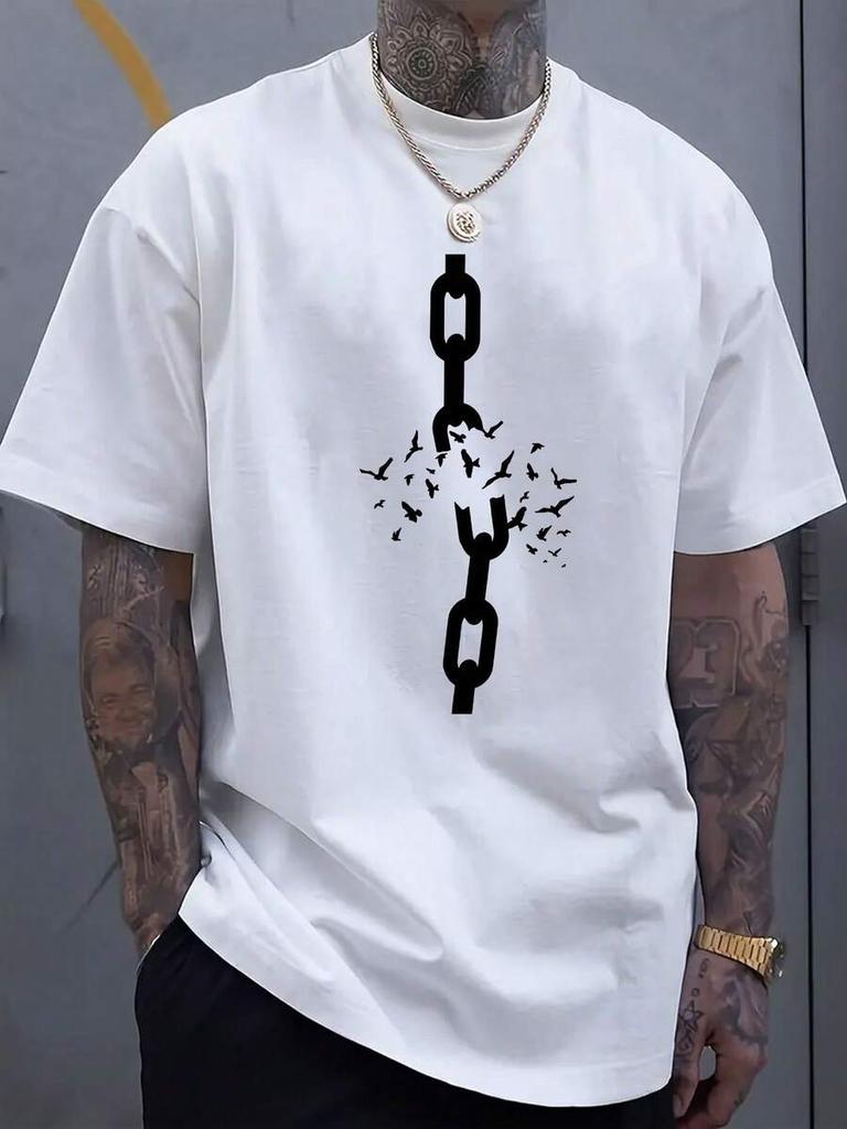 Unisex Casual T-shirts met Print en Korte Mouwen