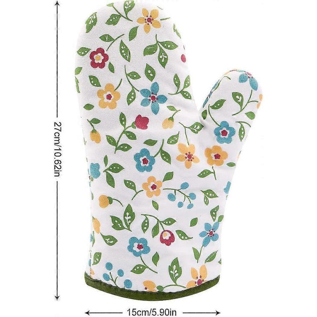 1 Pair Oven Gloves, Heat Resistant Oven Gloves, Non-Slip Insulated Gloves for Grilling, Cooking, Bak
