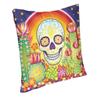 Sugar Skull Rainbow Cactus Modern Throw Καλύμματα μαξιλαριού Διακόσμηση κρεβατοκάμαρας 3D εκτύπωση Halloween Day Of The Dead Κάλυμμα μαξιλαριού καναπέ