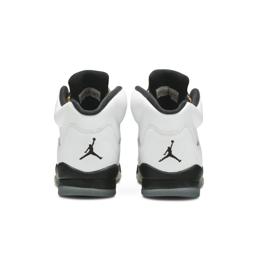 Air Jordan 5 Retro Grade School 'Olympic' (Unisex) Scarpe da Basket per Bambini Bianco / Nero-Oro Metallico Moneta 440888 133