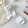 Breathable Lolita Stockings Black White JK Mid-calf Socks Lace-trimmed Stockings  For Women Girls