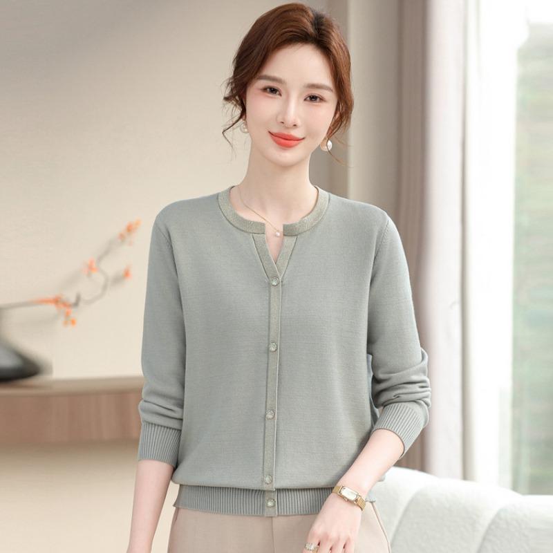 

Легкий весенне-осенний новый воротник с длинным рукавом, в цветную полоску, свободный, модный повседневный базовый топ, женский вязаный свитер XL