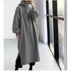 Felpa con cappuccio oversize ispessita da donna alla moda, abito lungo a maniche lunghe a tinta unita, abbigliamento autunno-inverno