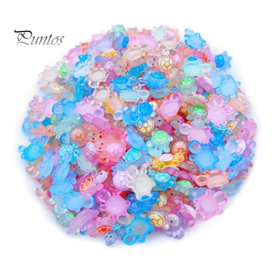 

50 шт. Мини-фигурки животных из смолы, черепах, водонепроницаемые реалистичные статуэтки из смолы со светящимися эффектами, украшения для ногтей 50pcs