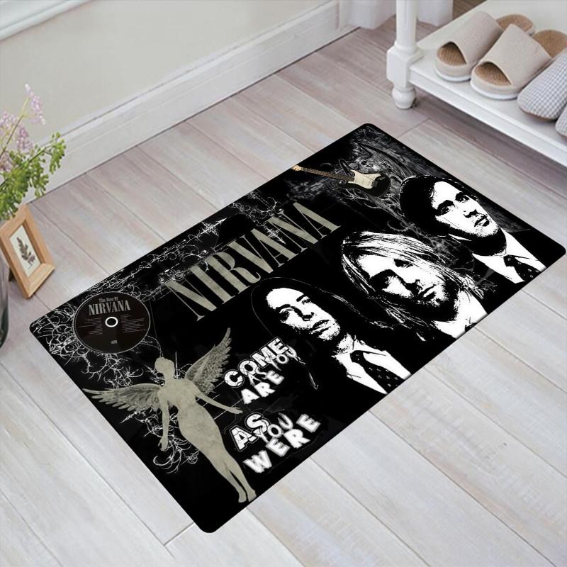 Nirvana Music Band Carpet Rug for Living Room Bedroom Home Sofa Decoration,Kids play Non-slip Floor Mat