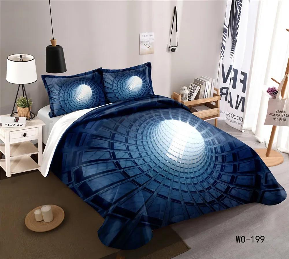 3D Geometric Duvet Cover King/Queen SizeThree-dimensional Bedding Stereoscopic Dense Cuboid Abstract Art Polyester Quilt Cover