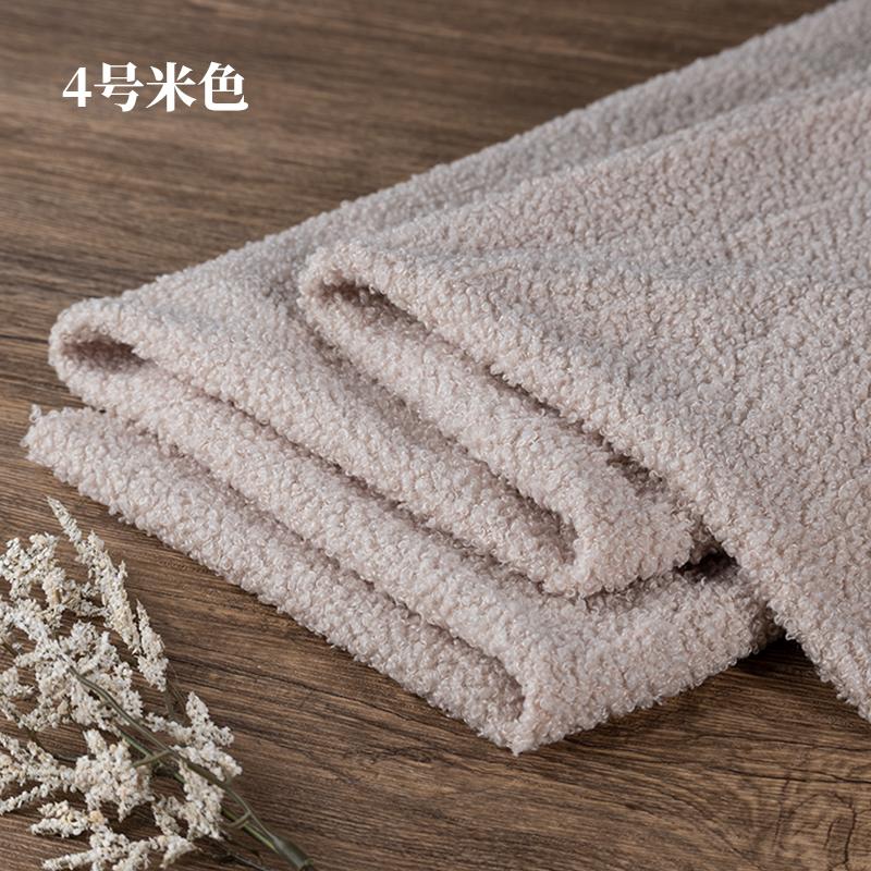 Teddy Plush Fabric Elasticity Soft By The Meter for Toys Pet Nest Cushion Handmade DIY Sewing Faux Lamb Fur Cloth Beige White