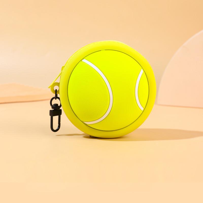 

Creative Sports Series Mini Storage Bag Basketball Football Silicone Coin Purse Bag Pendant For Coin Key Storage Earphone Box