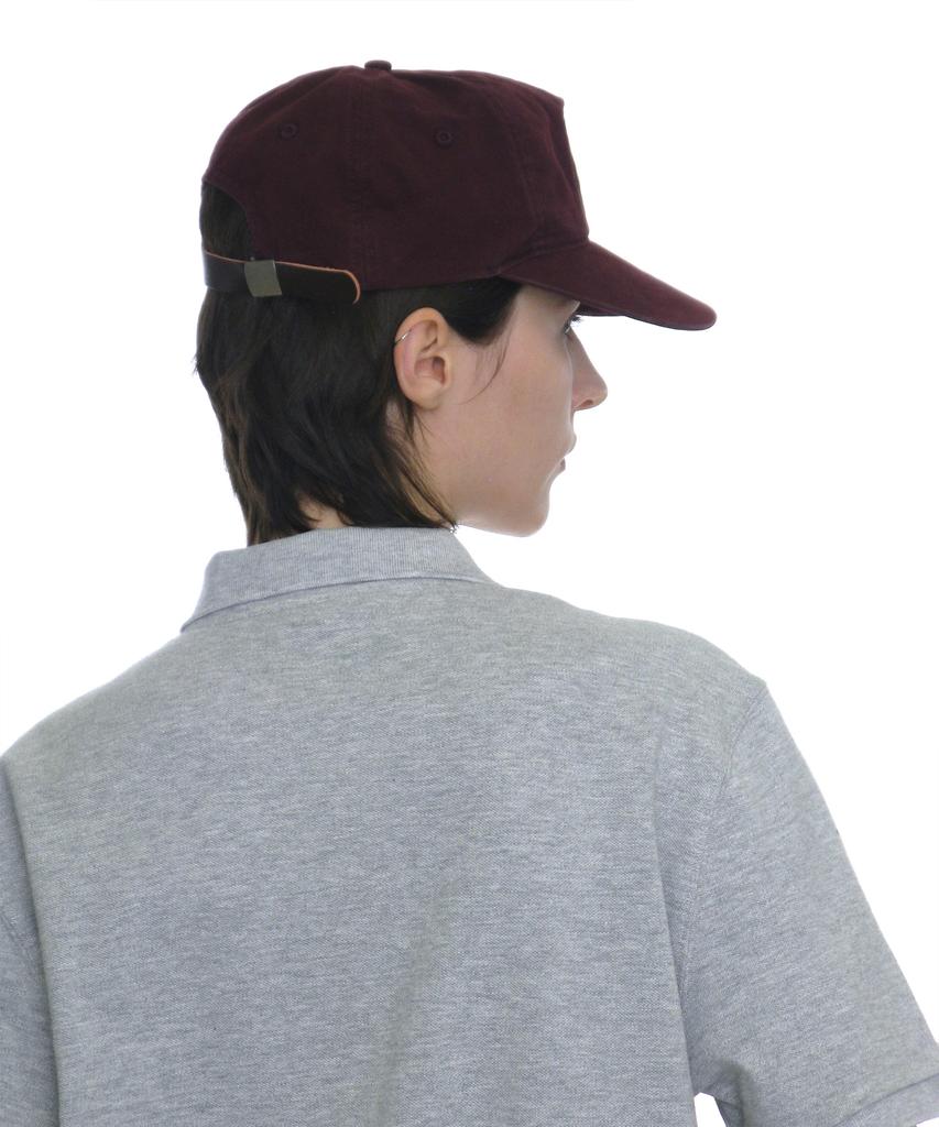 PARTIMENTO WOMEN Washed Pw Embroidered Grandad Cap_Burgundy
