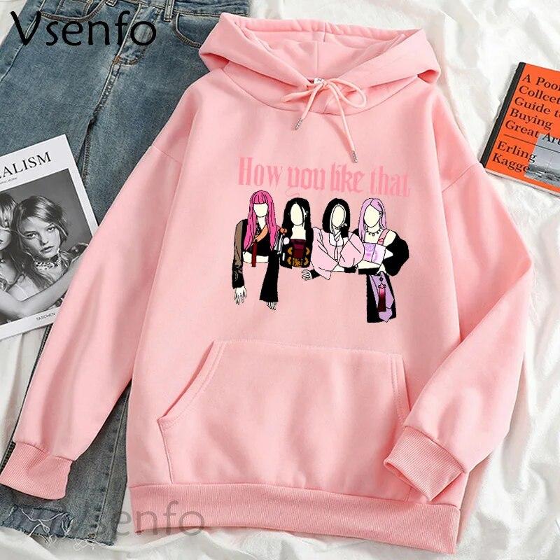 Koreansk stil Hvordan du liker det, Gensere Gensere Dame FeUnisex Harajuku Pullover Søt hettegenser Kawaii Klær Kvinne Streetwear