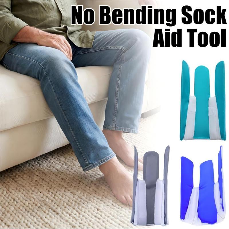 Sock Puller Helper Tool No Bending Easy On Sock Aid Device Soft Padding for Knee Surgery Recovery Patients Elderly