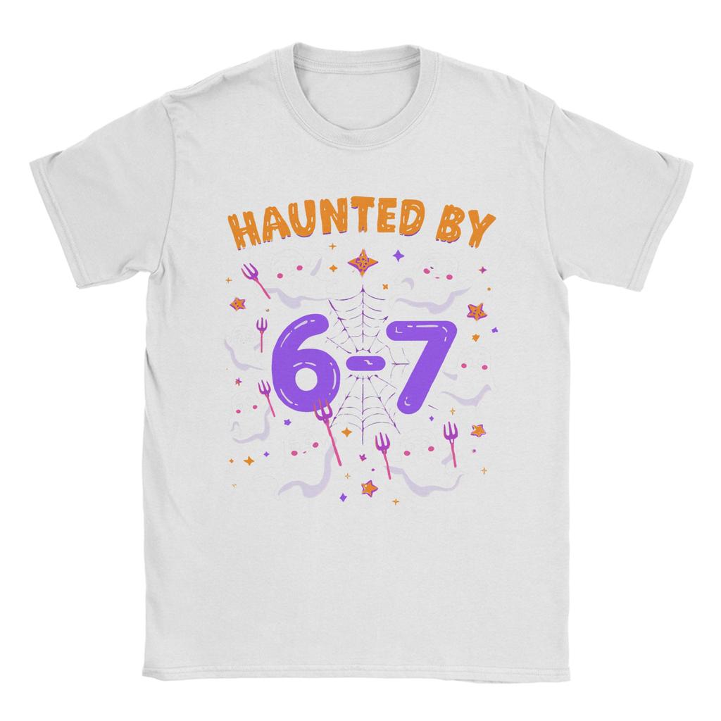 Haunted by 6-7 T-Shirt Summer Halloween 2025 Cotton T Shirts For Men Hip Hop Custom DIY Tee Shirt Short-Sleeve Awesome Clothes