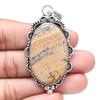 Pendant Picture Jasper Gemstone Valentine'Day Gift Silver Jewelry 2.75"