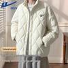 Men's Stand Collar Diamond Quilted Puffer Jacket