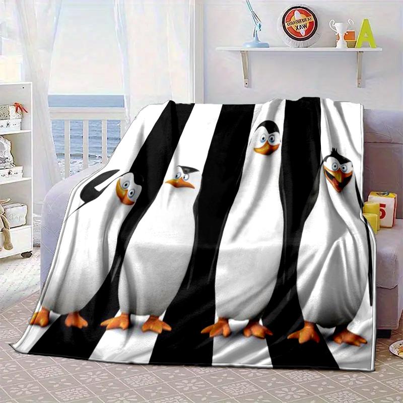 Coperta avventura pinguini Coperta in flanella per letto, divano, Campeggio, Escursionismo, Essenziali per picnic, regalo per la famiglia Regali per fan