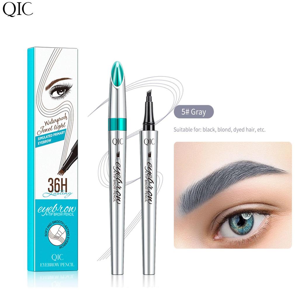 2024QIC New 3D Waterproof Micro-knife Magic Eyebrow Four-pronged Eyebrow Pencil Wild Water Eyebrow Pencil